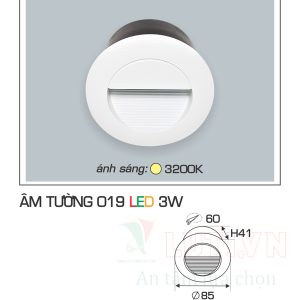 Đèn led âm tường Anfaco AFC-AT-019-3W