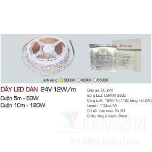 Alternative view of Led dây 24V-12W/mét (Cuộn 5m)