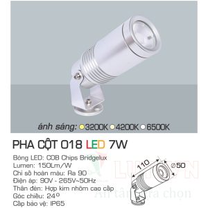 Đèn led pha cột anfaco AFC-PC018-7W