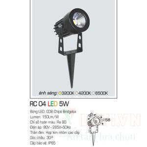 Alternative view of Đèn led ghim cỏ Anfaco AFC-RC04-5W