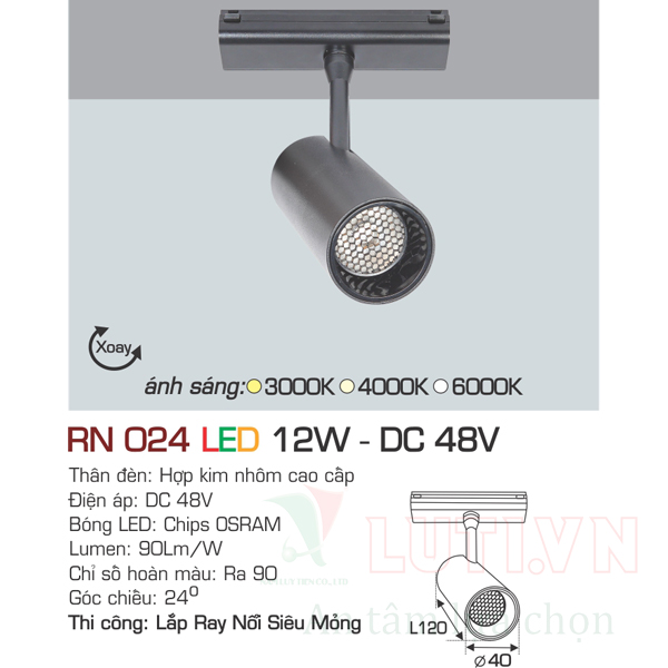 Đèn ray nam châm siêu mỏng AFC-RN-024-12W - Ảnh 2