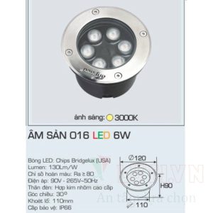 Đèn pha LED Anfaco AFC-ÂM SÀN 016-6W