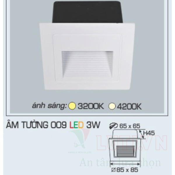 Đèn LED hắt tường Anfaco AFC-ÂM TƯỜNG 009 Xám-3W