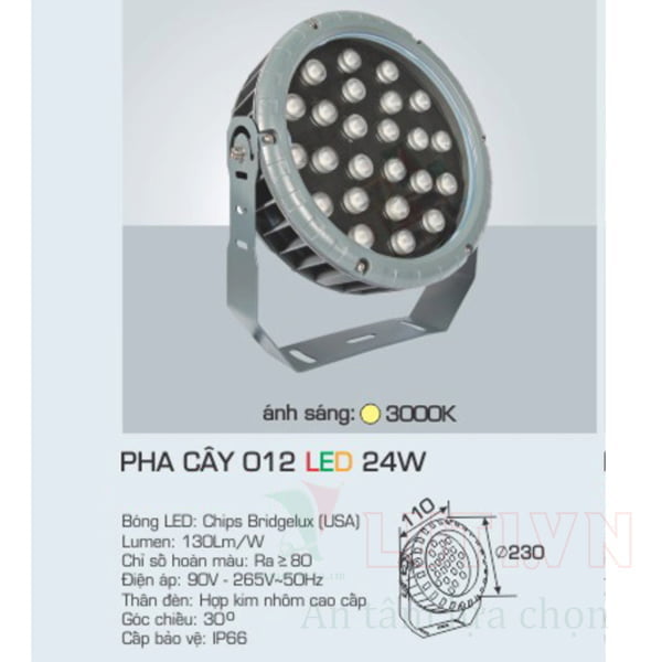 Đèn pha LED Anfaco AFC-PHA CÂY 012-24W