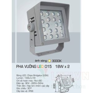 Đèn pha LED Anfaco AFC-PHA VUÔNG 015-18W
