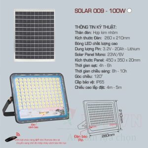 Đèn LED solar Anfaco AFC-SOLAR 009-100W