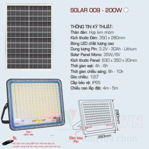 Đèn LED solar Anfaco AFC-SOLAR 009-200W