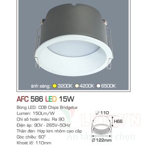 Đèn led âm trần  Anfaco AFC-586-15W