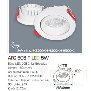 Đèn led âm trần  Anfaco AFC-606T-5W