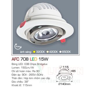 Đèn led âm trần  Anfaco AFC-708-15W