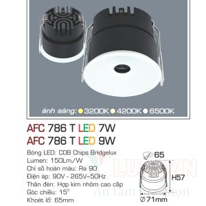 Đèn led âm trần  Anfaco AFC-786T-9W