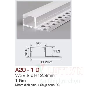 Nhôm định hình có chụp nhựa PC AFC-A20-1D