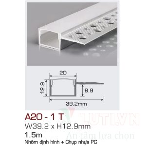 Nhôm định hình có chụp nhựa PC AFC-A20-1T