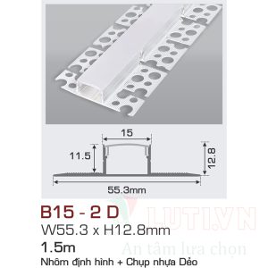 Nhôm định hình có chụp nhựa dẻo AFC-B15-2D