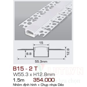 Nhôm định hình có chụp nhựa dẻo AFC-B15-2T