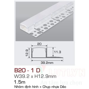 Nhôm định hình có chụp nhựa dẻo AFC-B20-1D