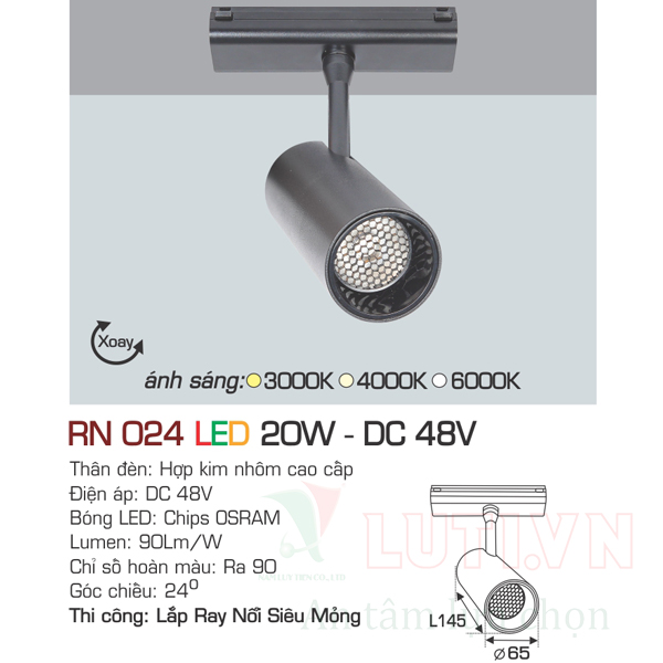 Đèn ray nam châm siêu mỏng AFC-RN-024-20W