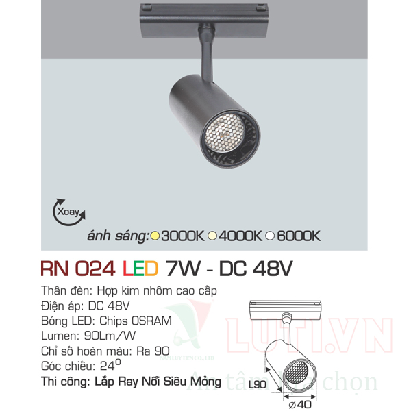 Đèn ray nam châm siêu mỏng AFC-RN-024-7W